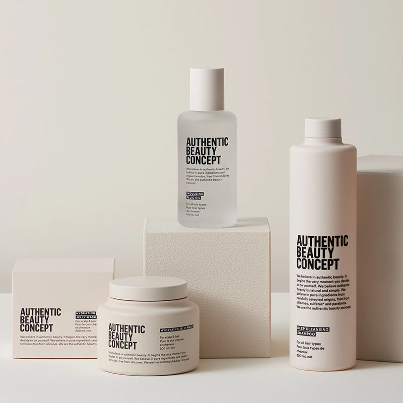 lepschi haircare authentic beauty concept - all hair - hydrating jelly mask 200ml, indulging fluid 100ml, deep cleansing shampoo 300ml