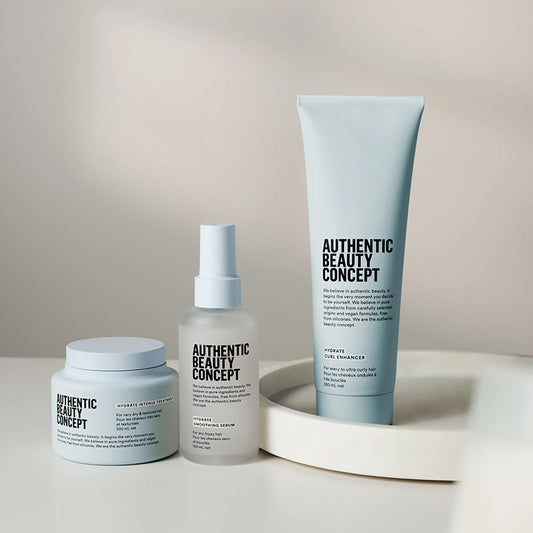 lepschi haircare authentic beauty concept - hydrate - intense mask 200ml, smoothing serum 100ml, curl enhancer 250ml